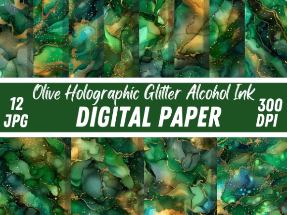 Download Olive Holographic Glitter Alcohol Ink - Holographic Collection