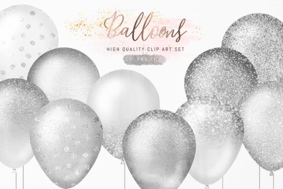 Download Silver Glitter Sparkle Balloons Clipart - Sparkle Collection