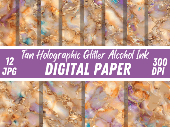 Download Tan Holographic Glitter Alcohol Ink Pape - Holographic Collection