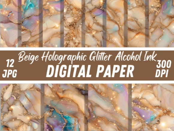 Download Beige Holographic Glitter Alcohol Ink - Holographic Collection