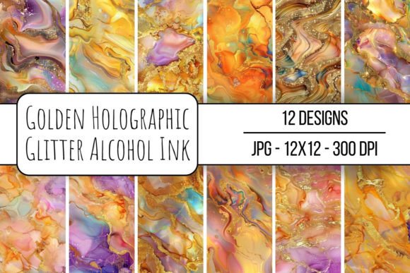 Download Golden Holographic Glitter Alcohol Ink - Holographic Collection