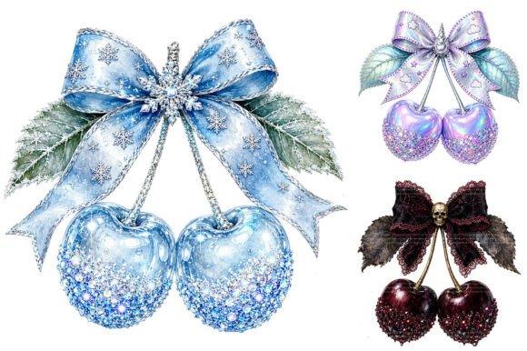 Download Glitter Cherry Bow Clipart Bundle - Premium Resources