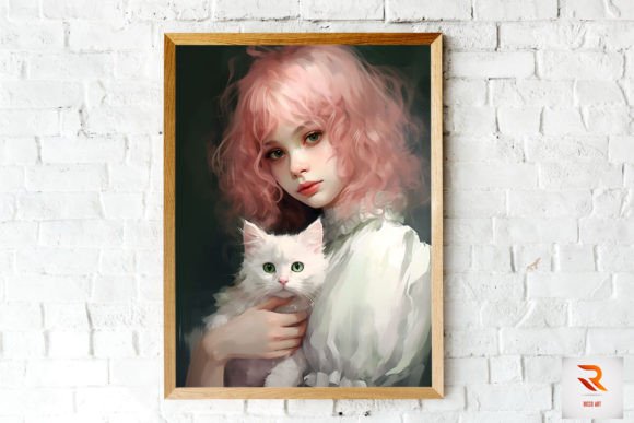 Download Pretty Witch Girl Loves Cat Art - Love Collection