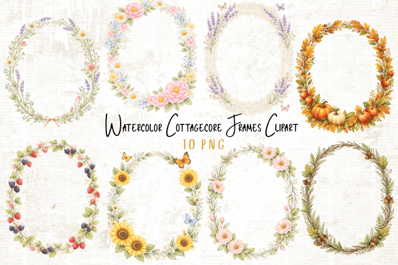 Download Watercolor Cottagecore Frames Clipart - Premium Resources