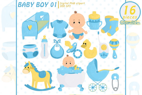 Download Cute Baby Boy, Baby Shower Clipart - Baby shower clipart Collection