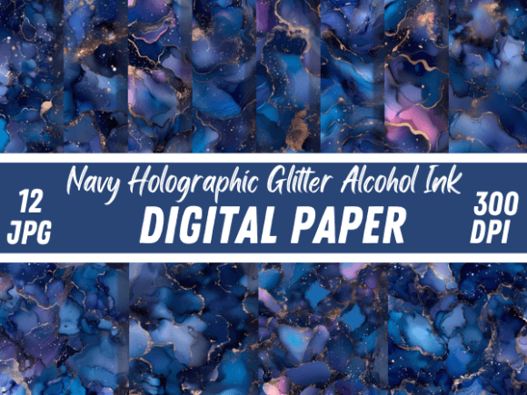 Download Navy Holographic Glitter Alcohol Ink - Holographic Collection