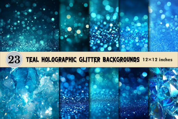 Download Teal Holographic Glitter Backgrounds. - Holographic Collection