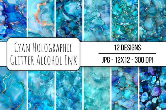 Download Cyan Holographic Glitter Alcohol Ink - Holographic Collection